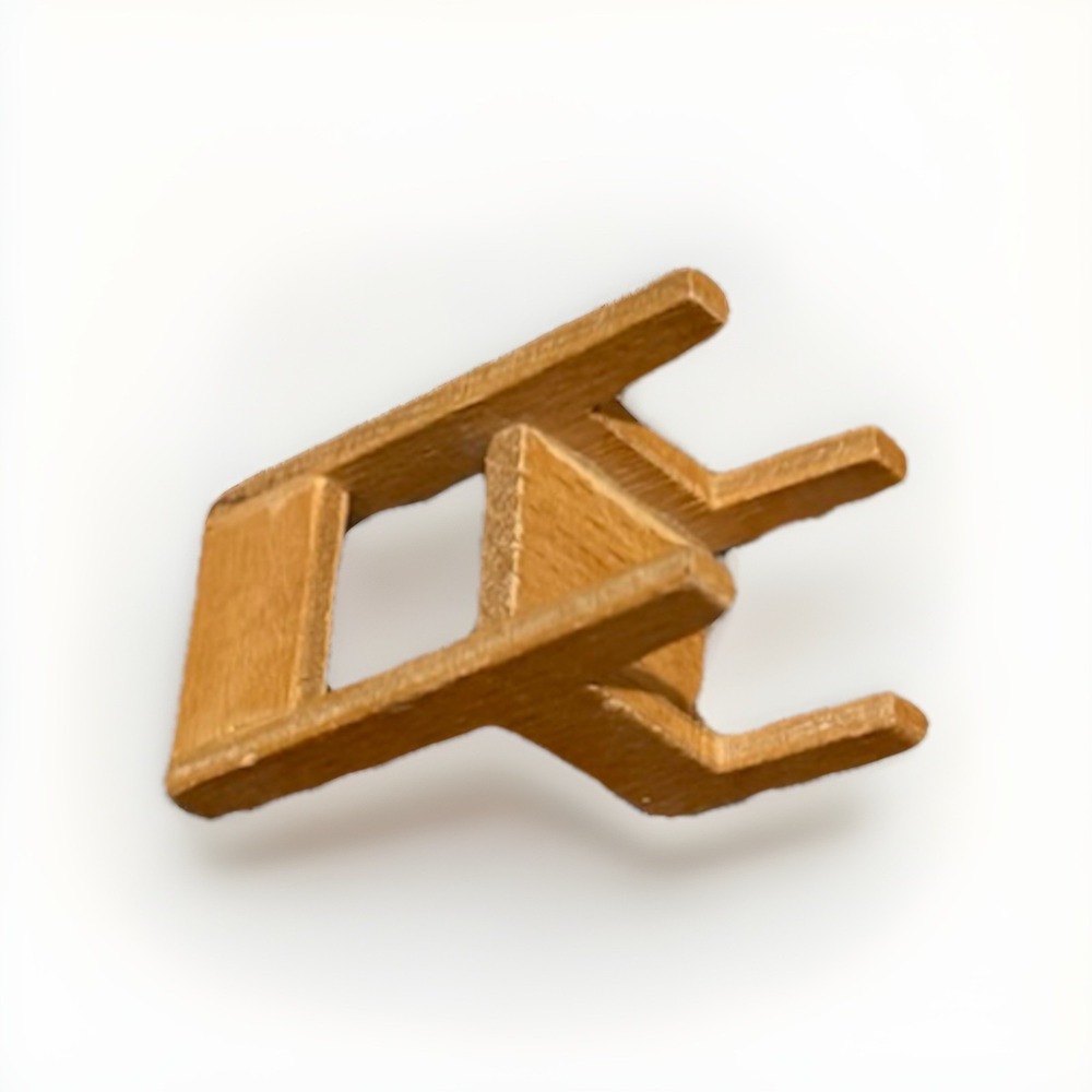 Handcrafted Miniature Wooden Chair Natural Grain Rustic Dollhouse Furniture - Picture 5 of 6